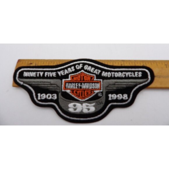 Harley Davidson Patch "95 Years " w. Logo 1903-1995  6¼"x2¾" HOG Patch Iron on - Picture 2 of 4